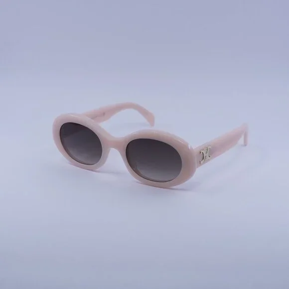Celine CL40194U 74B Sunglasses Pink Oval Frame, Grey Lenses Sunglasses CELINE Triomphe 01 CL40194U 74B 52-22 Pink in stock main image 2